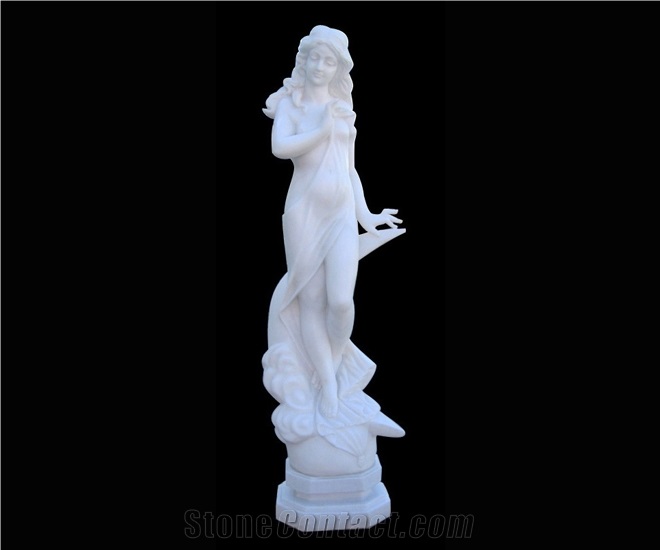 Red Marble Handcarved Human Sculptures, Western Style Statues