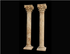 Red Marble Handcarved Sculptured Building Column, Western Style Pillar
