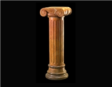 Red Marble Handcarved Sculptured Building Column, Western Style Pillar