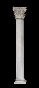 Roman Column Hand Carved Sculpture Marble