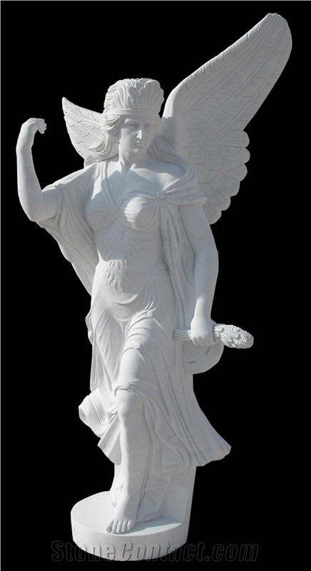 Sculptured Human Statues, White Marble Handcarved Western Sculptures