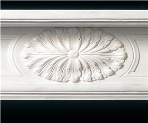 Sichuan White Marble Handcarved Sculptured Fireplaces Mantel