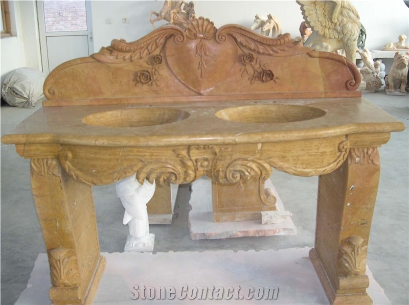 Table Bench Vase Marble Stone Fireplace Sculpture Handcarved Mantel