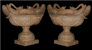 Vase Marble Stone Sculpture Handcarved Pot Mantel Surround