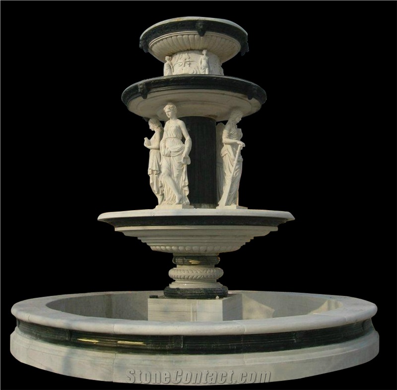 Waterfall Fountain Marble Landscapingstone Handcarved Sculpture