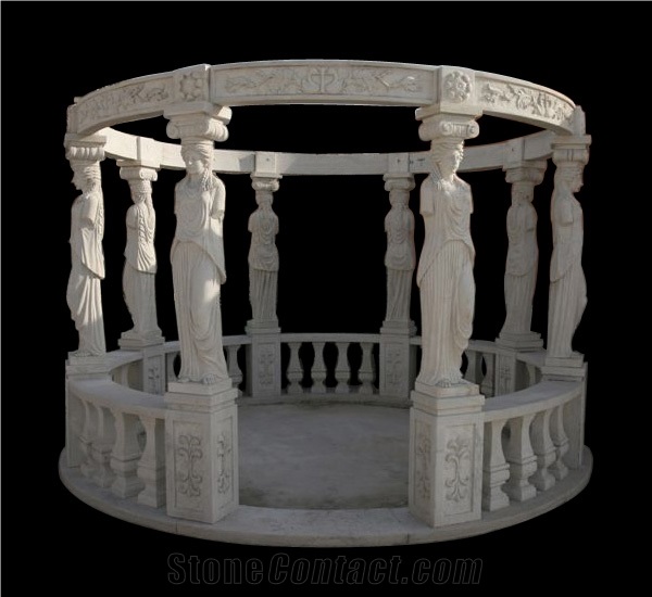 Western Style Sculpture Hand Carved Pergola Marble Column