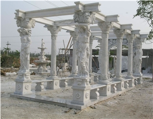 Western Style Stone Gazebo,Handcaeved,Pavilions