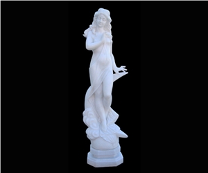 White and Green Marble Handcarved Human Sculptures, Western Statues