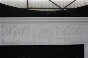 White Hand Sculpture Marble Stone Fireplace