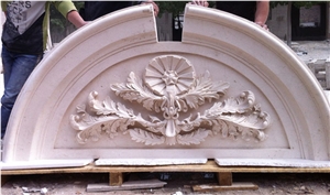 White Handcarved Marble Western Style Relief