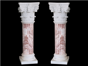 White Limestone Pedesstal Columns
