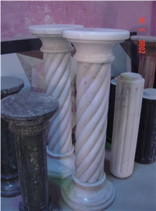 White Limestone Pedesstal Columns