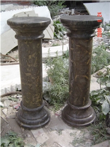 White Limestone Pedestal Columns