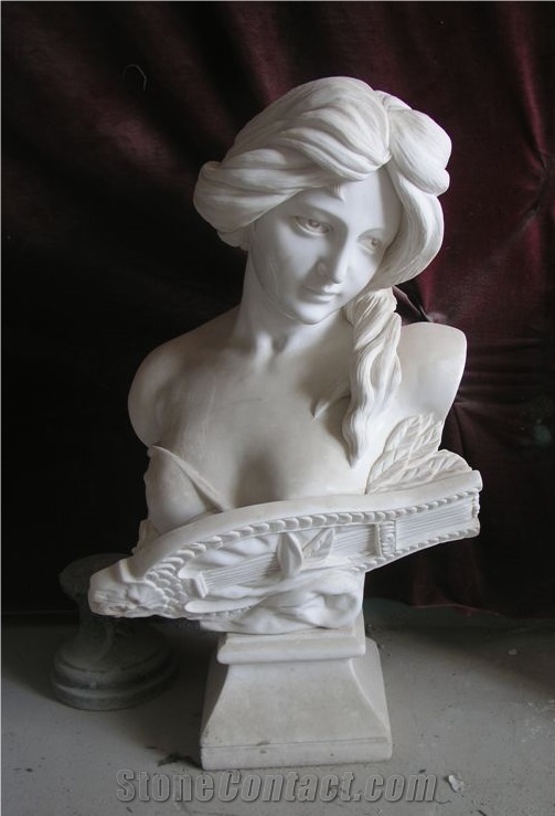 White Marble Bust ,Western Style Stone Sculpture