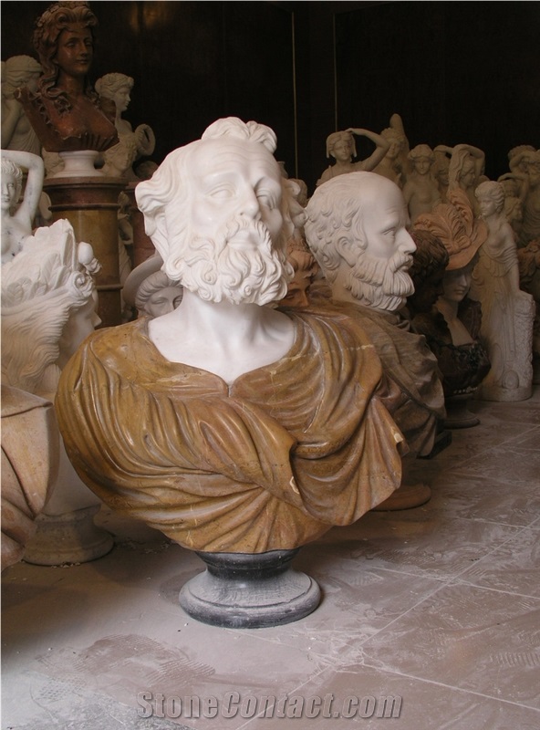 White Marble Bust ,Western Style Stone Sculpture
