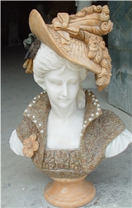 White Marble Bust ,Western Style Stone Sculpture