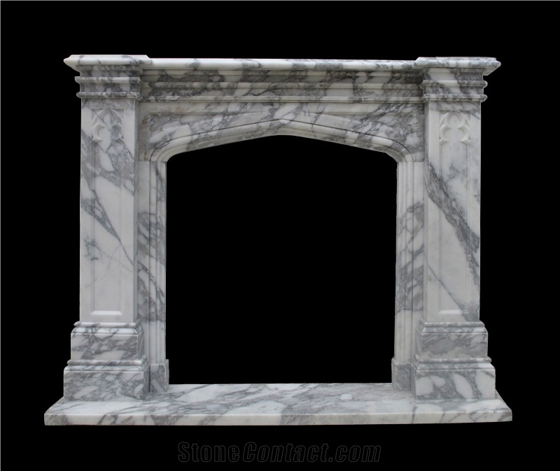 White Marble Fireplace/ Fireplace Surround/ Western Style