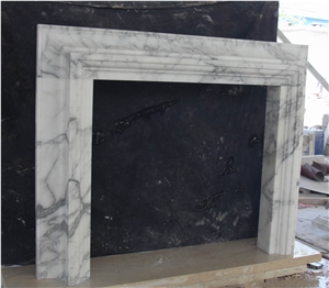White Marble Fireplace Mantel,Italian Arabescato,Western Style