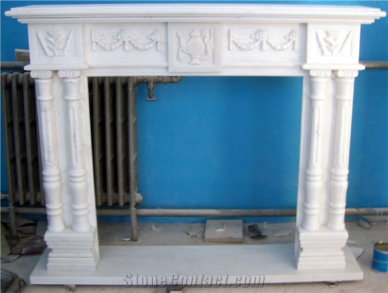 White Marble Fireplace Mantels Stone Surrounds