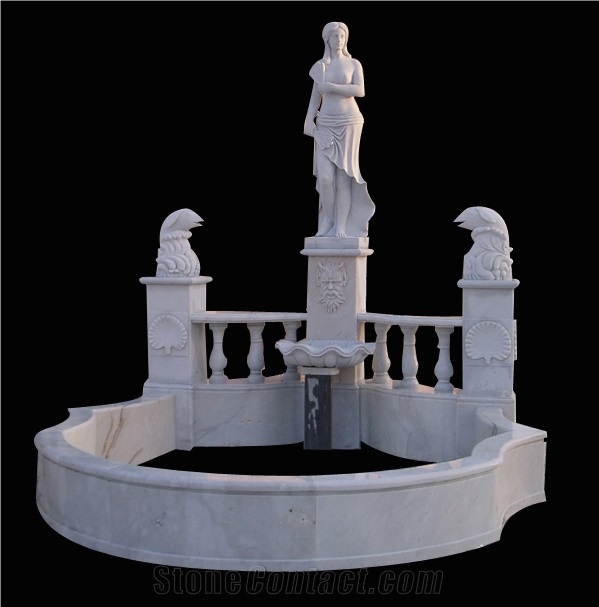 White Marble Fountain Landscaping Fountain Park Fountains