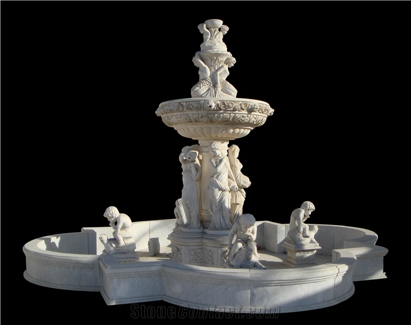 White Marble Fountain Landscaping Fountain Park Fountains