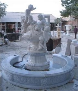 White Marble Hand Carved Sculpture Western Style Outdoor Garden