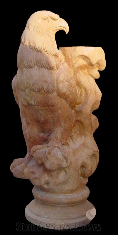 White Marble Handcarved Animal Statues, Vivid Lion Sculptures