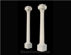 White Marble Handcarved Building Columns, Western Building Pillars