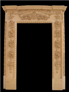 White Marble Handcarved Door Surrounds, Western Style Sculptured Door