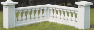 White Marble Handcarved Garden Balustrade, Western Sculptured Rallings
