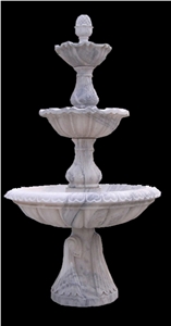 White Marble Handcarved Garden Fountain, Western Sculptured Fountain
