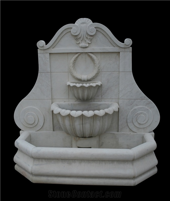 White Marble Handcarved Garden Fountain, Western Sculptured Fountains