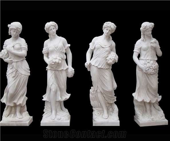 White Marble Handcarved Human Sculptures, Western Style Human Statue