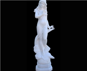 White Marble Handcarved Human Sculptures, Western Style