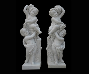 White Marble Handcarved Human Sculptures, Western Style Statues