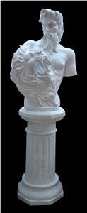 White Marble Handcarved Human Sculptures, Western Style Statues