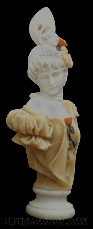 White Marble Handcarved Human Sculptures , Western Women Statues