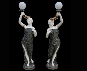 White Marble Handcarved Human Statues, Women Statues, Western Style