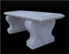 White Marble Handcarved Outdoor Benches, Western Garden Chair