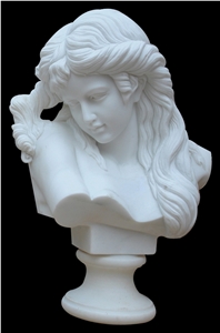 White Marble Handcarved Portrait Human Statues,Western Style Sculpture