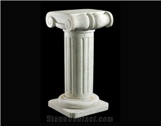 White Marble Handcarved Sculptured Building Column, Western Pillars