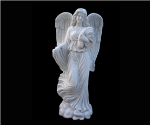 White Marble Handcarved Sculptured Human Statues, Western Style