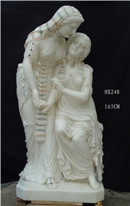 White Marble Human Sculpture, Stone Statues, Carvings,Woman,Children