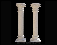 White Marble Sculptured Stone Column Building Pillars, Western Style