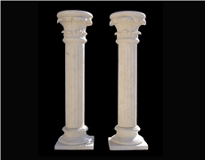 White Marble Western Style Sculptured Stone Column Building Pillars