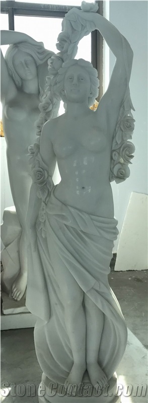 White Marble Woman Statues,Garden Art Sculpture