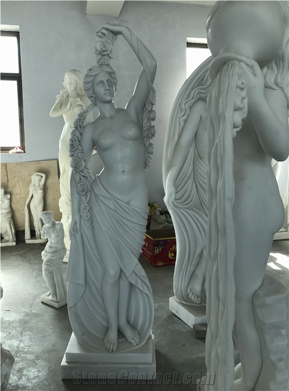 White Marble Woman Statues Lady Sculptures