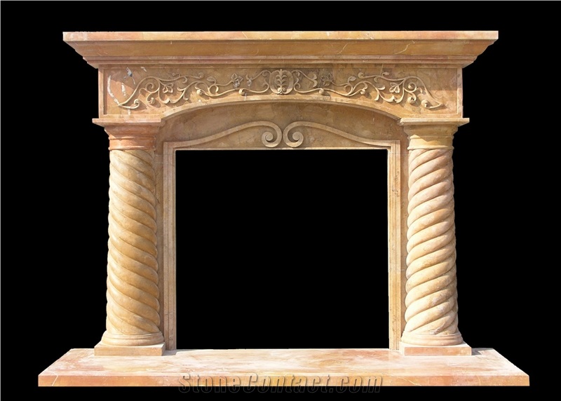White Natural Sandstone Handcarved Fireplace Mantel,Fireplace Surround