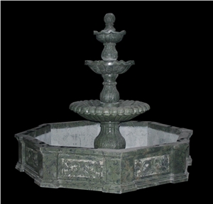 Yellow Marble Handcarved Garden Fountain