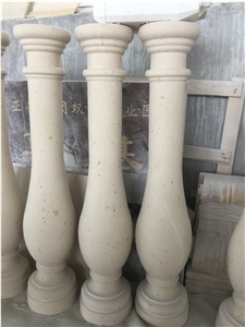 Beige Marble Baluster Polished Staircase Handrail China Factory Direct